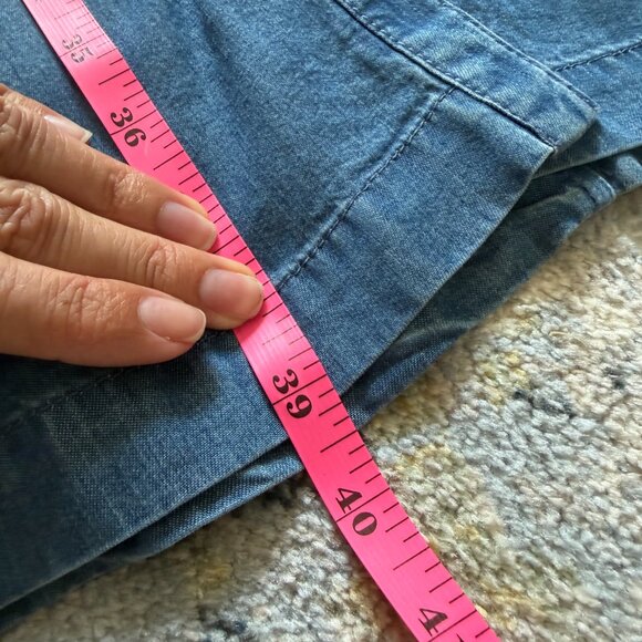 J. Jill Chambray Denim Shirt Dress Button Front Long Sleeve Casual Midi-Size L - Picture 6 of 13